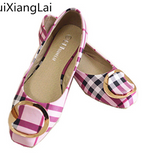 Shoes Ladies Bow Square Toe Slip