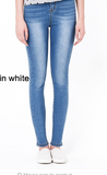 Jeans femme washed casual skinny pencil pants