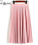 Solid Color Half Length Elastic Skirt