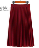Solid Color Half Length Elastic Skirt