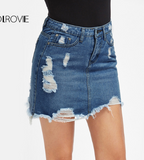 COLROVIE Distressed Pencil Skirt