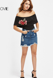 COLROVIE Distressed Pencil Skirt