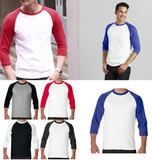 Men 3/4 Sleeve Plain T-Shirt