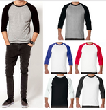 Men 3/4 Sleeve Plain T-Shirt