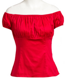 Rockabilly Pinup Peasant Top