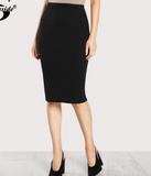 Sheinside 2017 Elastic Waist Pencil Skirt